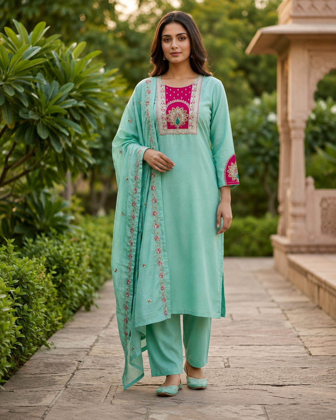Buy Attractive Kurta Set ! Handcrafted Embroidery on Premium Vatican Fabric | Festive Ethnic Wear for Women